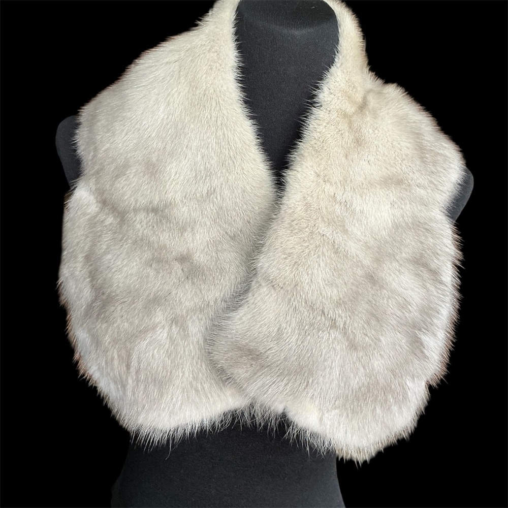 Vintage REAL Multi Gray Fur Collar 40s 50s 60s Retro